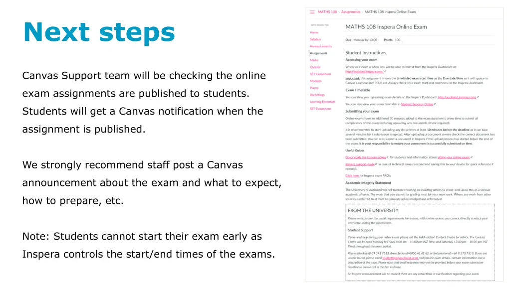 next steps