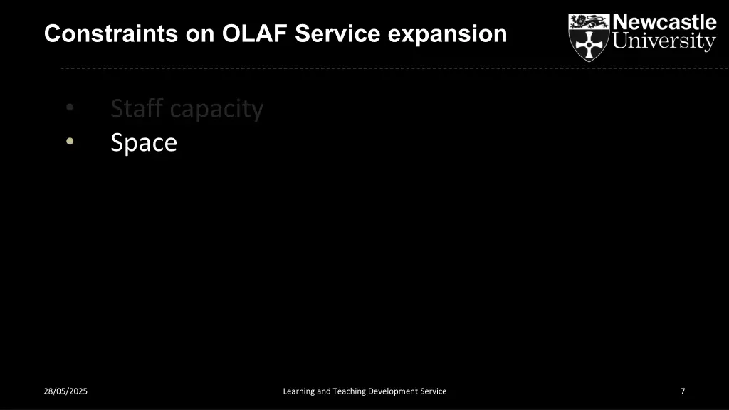 constraints on olaf service expansion 1