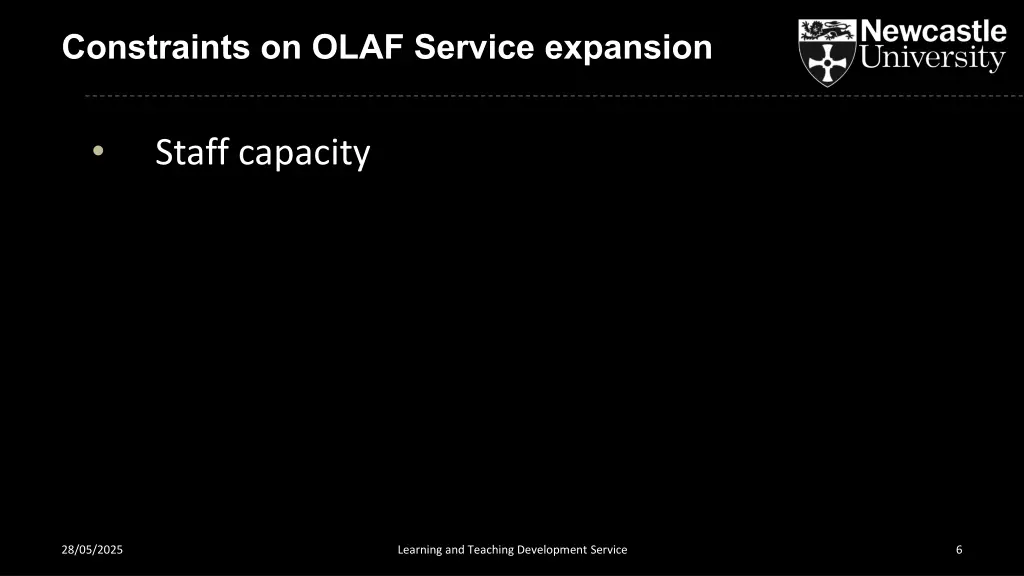 constraints on olaf service expansion