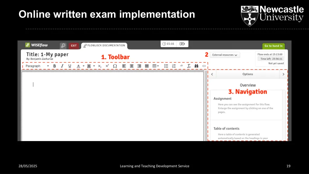 online written exam implementation