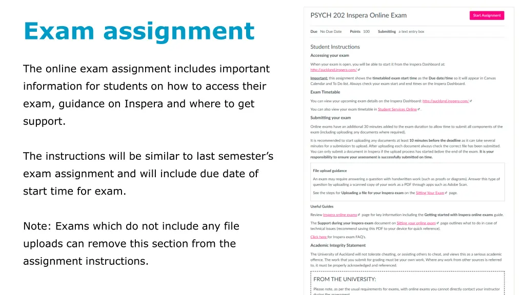 exam assignment