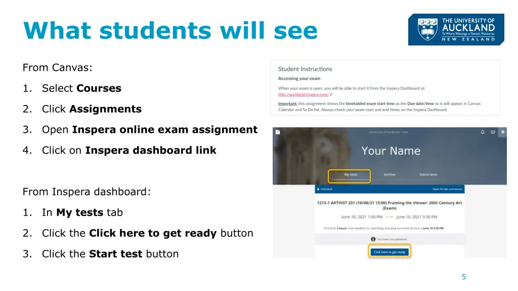 what students will see