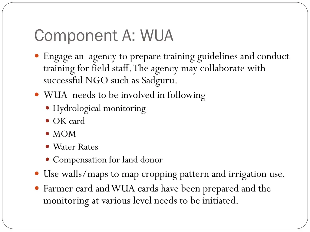 component a wua