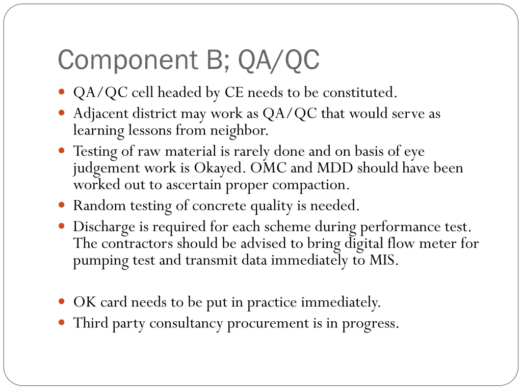 component b qa qc