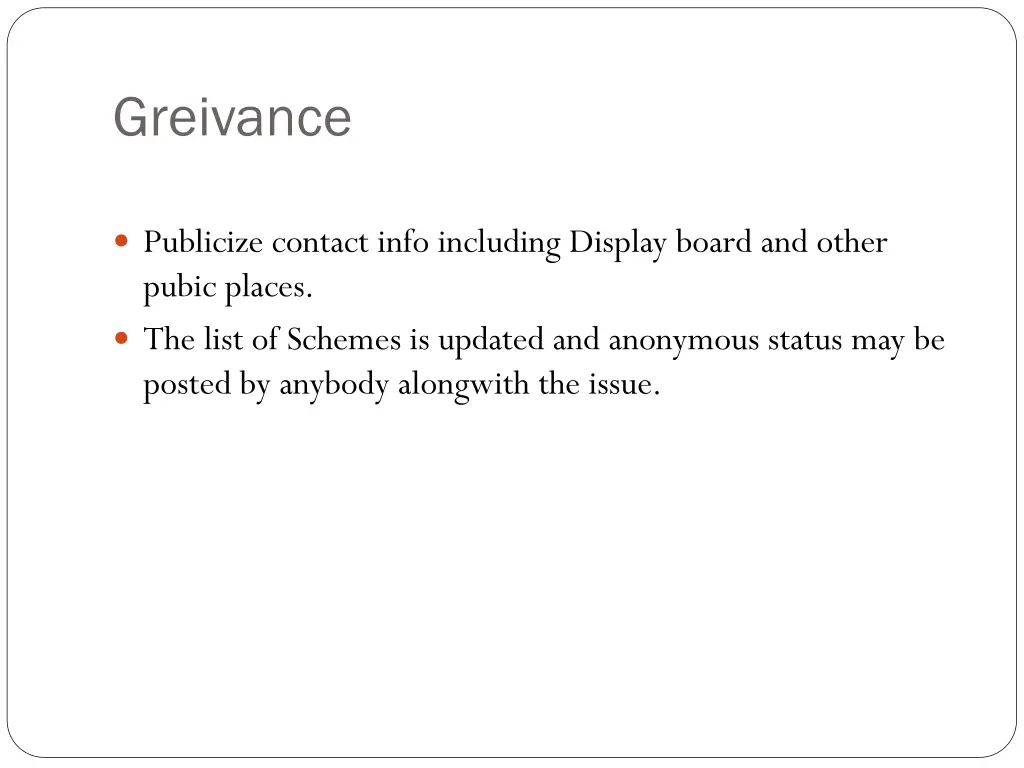 greivance