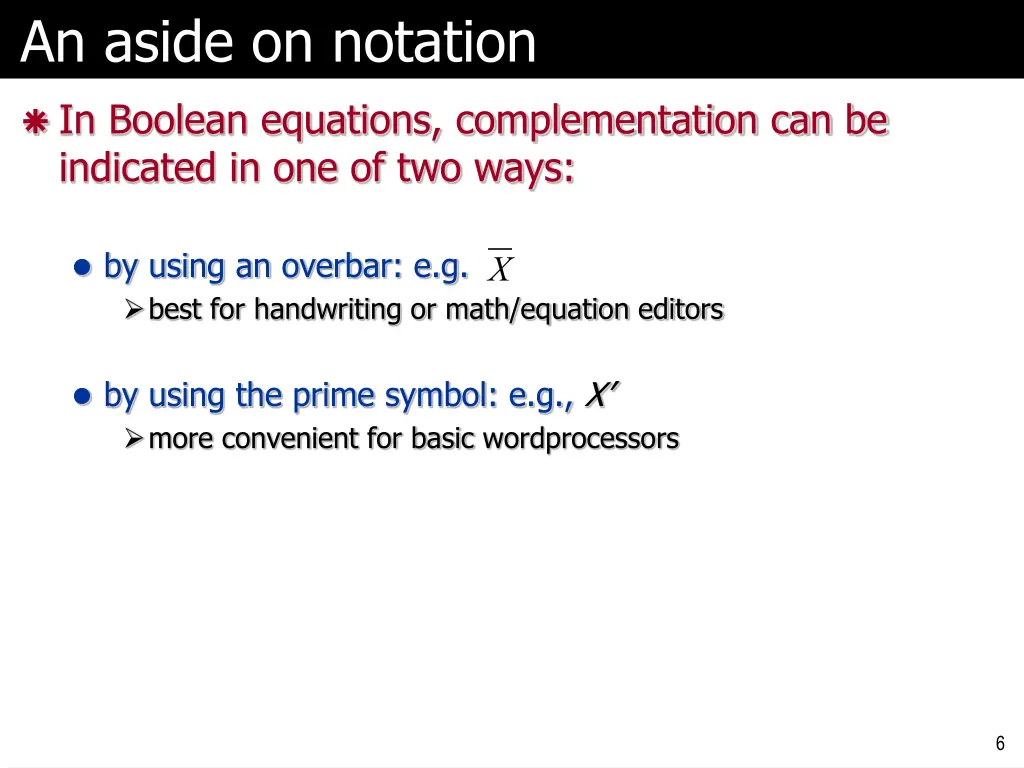 an aside on notation