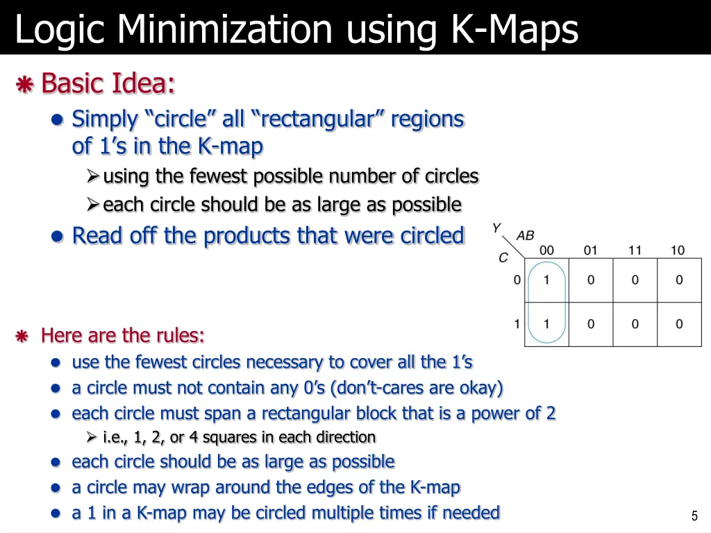 logic minimization using k maps