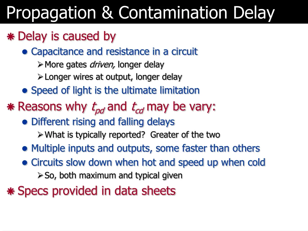 propagation contamination delay 1