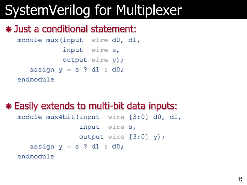 systemverilog for multiplexer