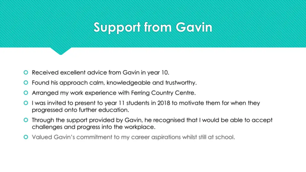 support from gavin