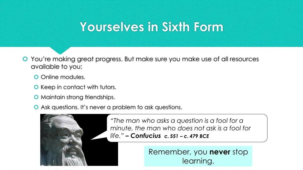 yourselves in sixth form