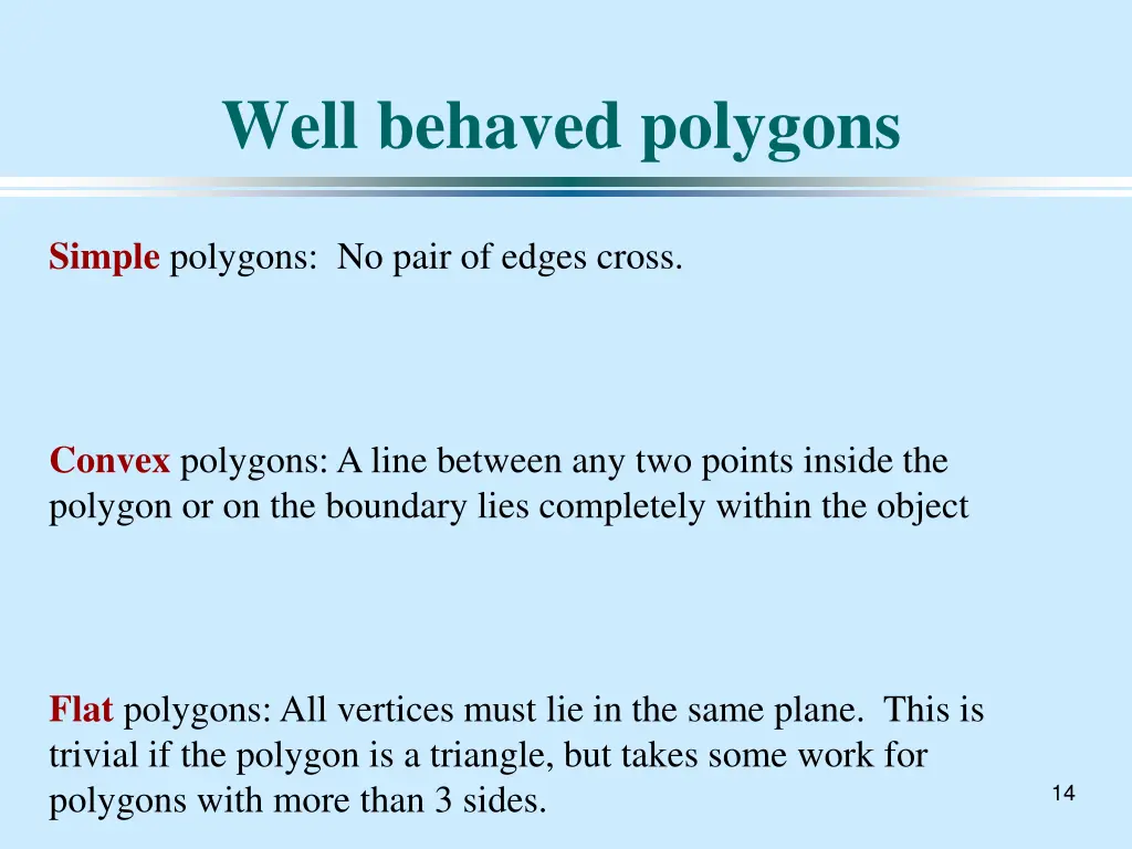 well behaved polygons