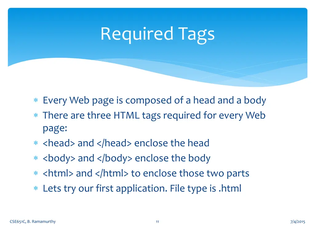 required tags