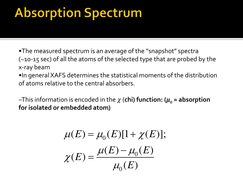 the measured spectrum is an average