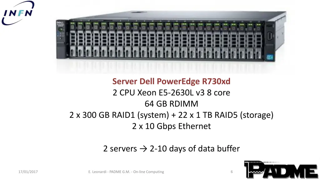 server dell poweredge r730xd 2 cpu xeon e5 2630l