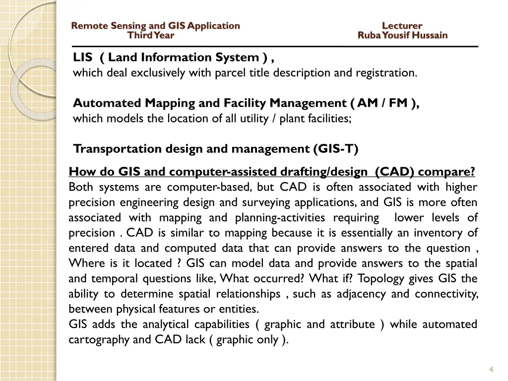 remote sensing and gis application lecturer third 2