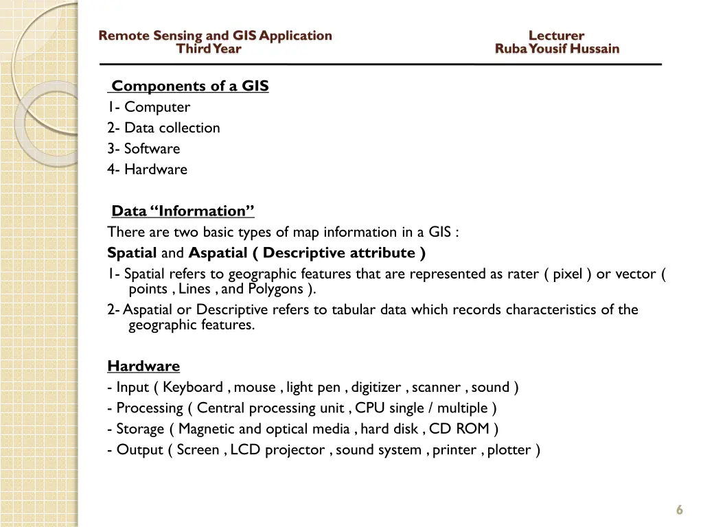 remote sensing and gis application lecturer third 4