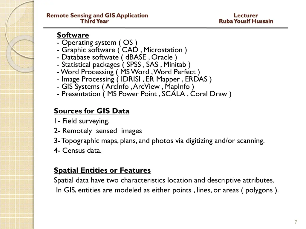 remote sensing and gis application lecturer third 5