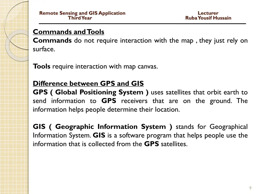 remote sensing and gis application lecturer third 7