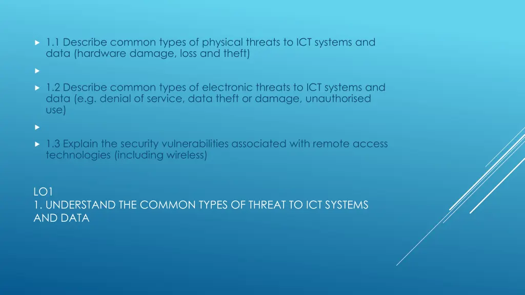 1 1 describe common types of physical threats