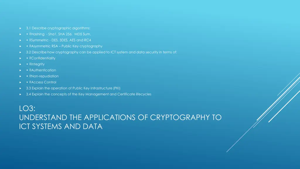 3 1 describe cryptographic algorithms