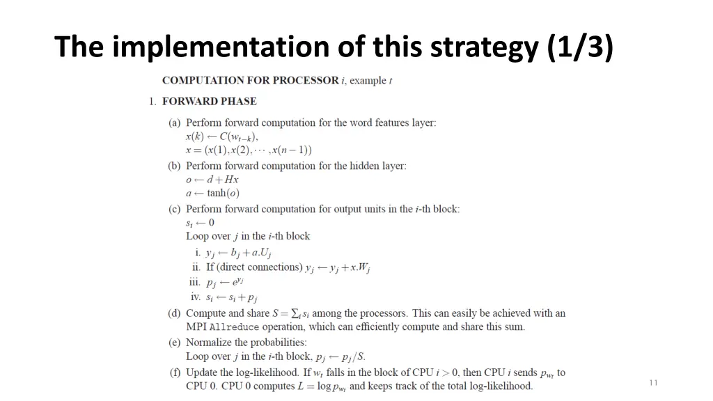 the implementation of this strategy 1 3