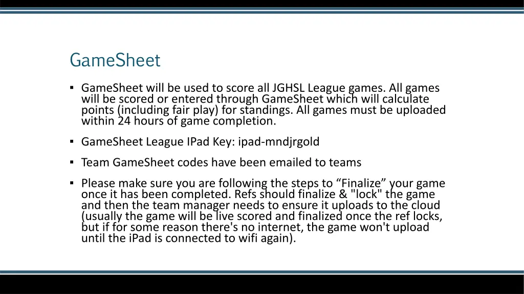 gamesheet