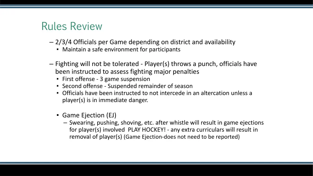rules review