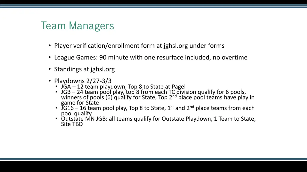 team managers