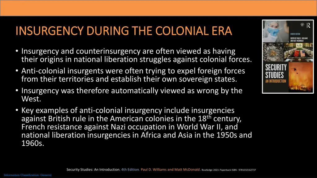 insurgency during the colonial era insurgency