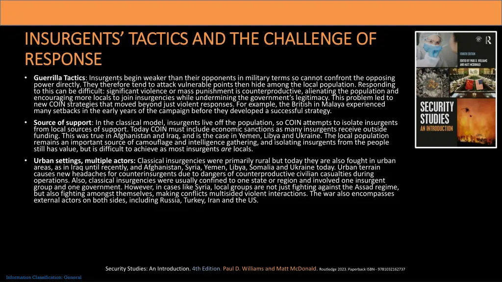 insurgents tactics and the challenge