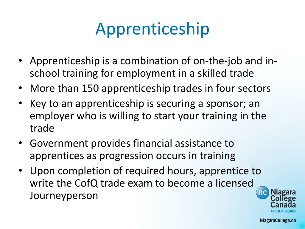 apprenticeship