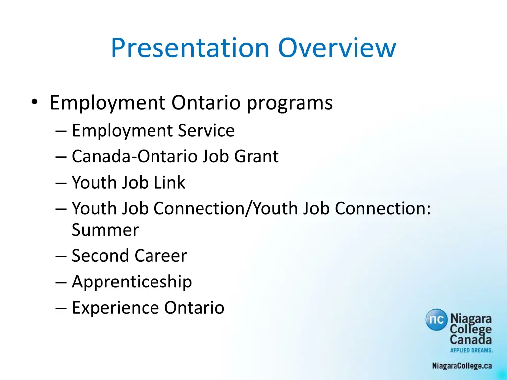 presentation overview
