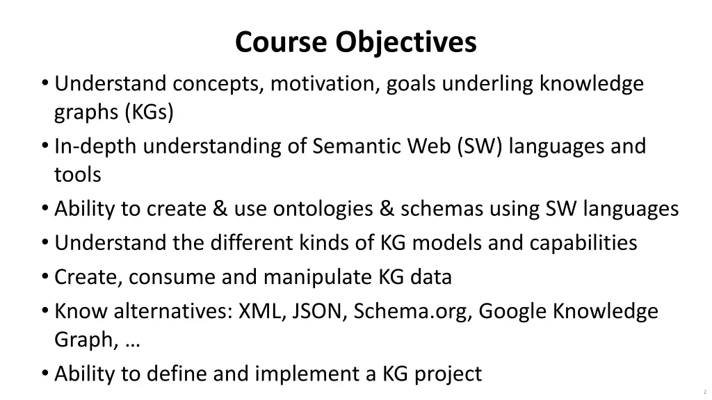 course objectives