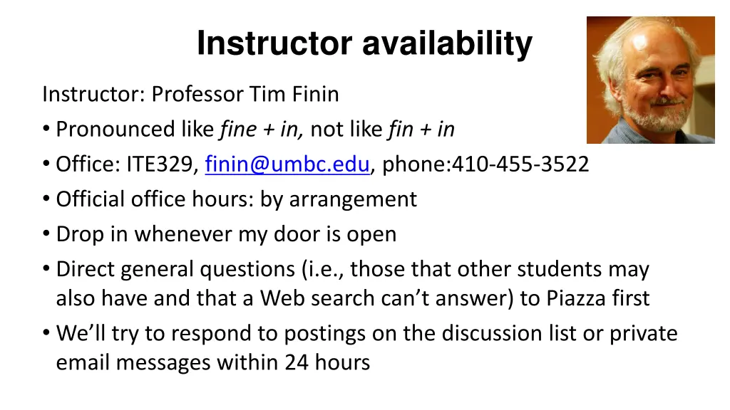 instructor availability