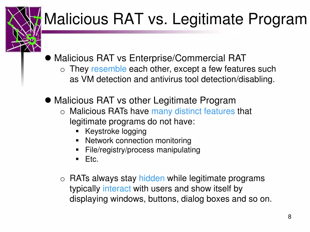 malicious rat vs legitimate program