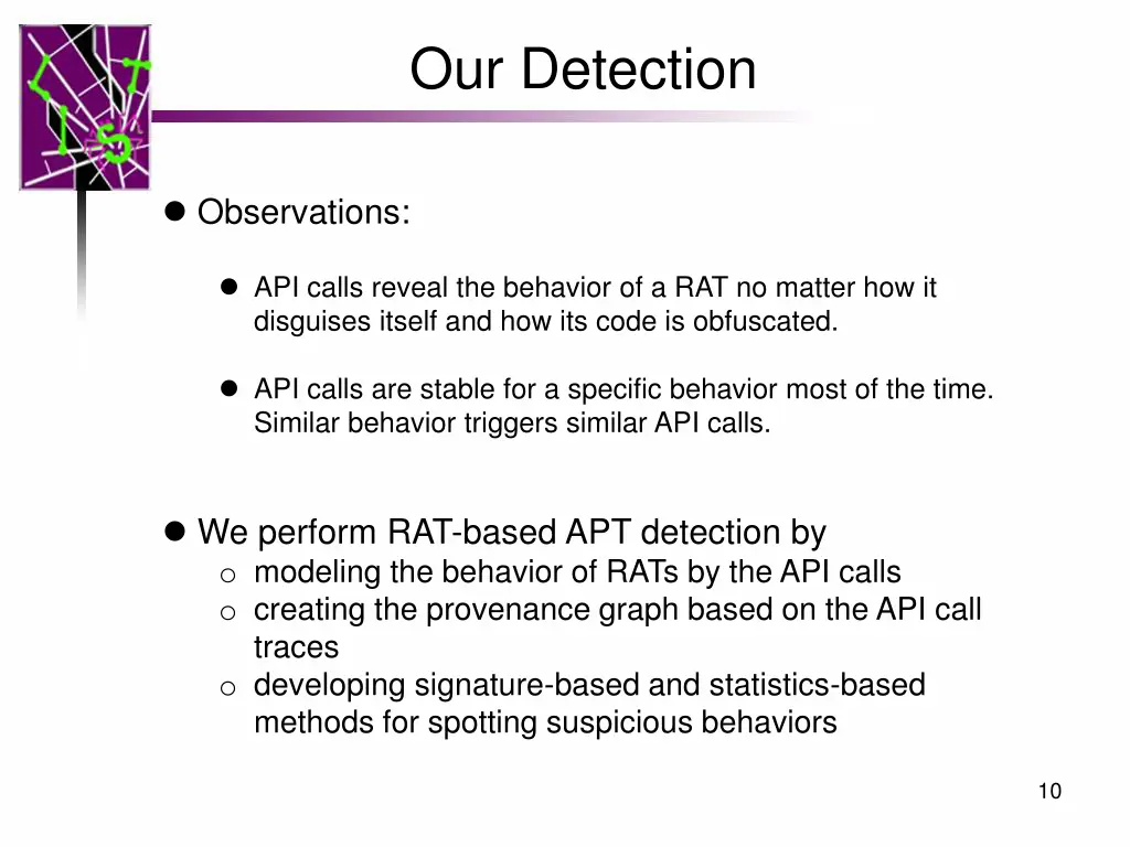 our detection