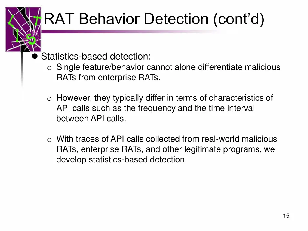 rat behavior detection cont d