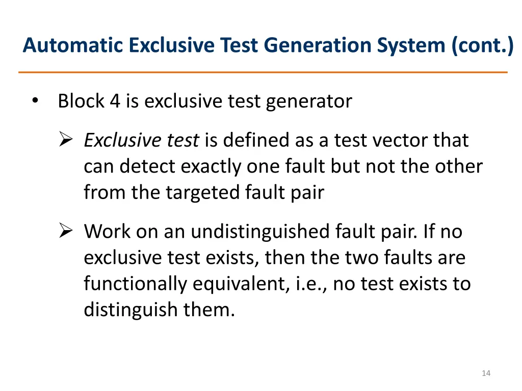 automatic exclusive test generation system cont 2
