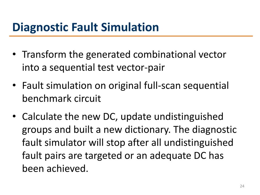 diagnostic fault simulation
