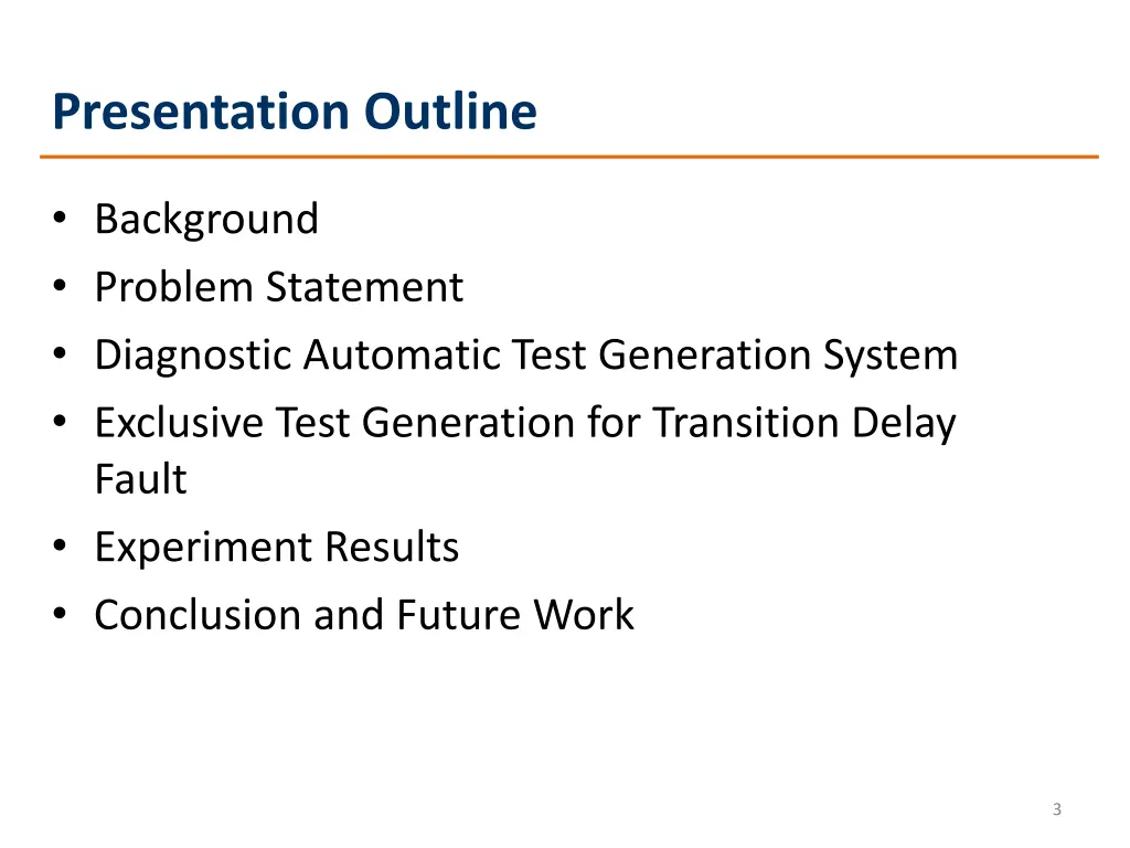 presentation outline