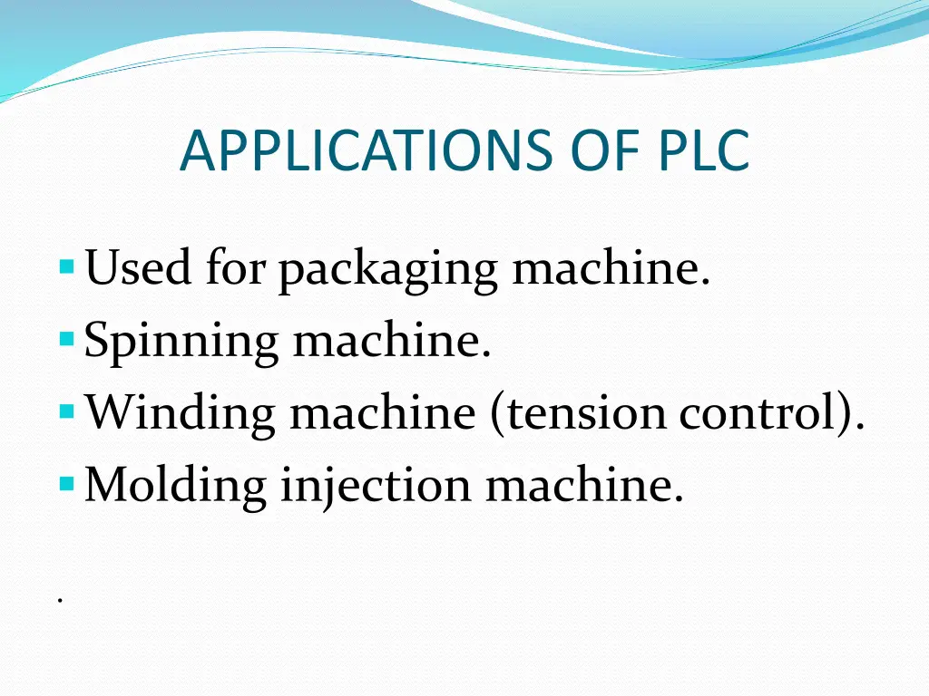 applications of plc
