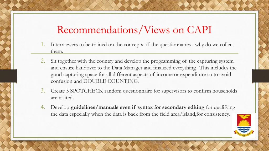 recommendations views on capi