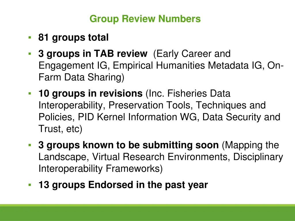group review numbers