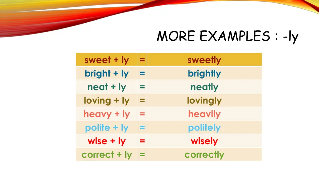 more examples ly