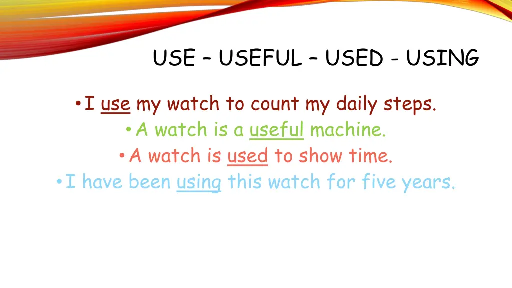 use useful used using