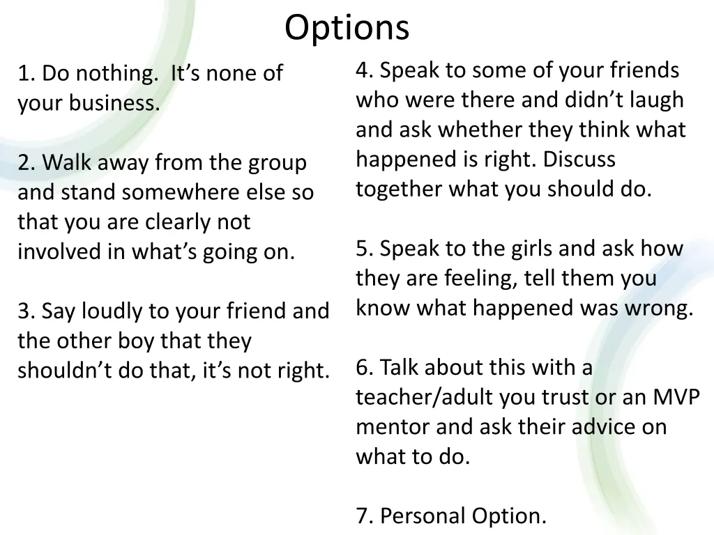 options