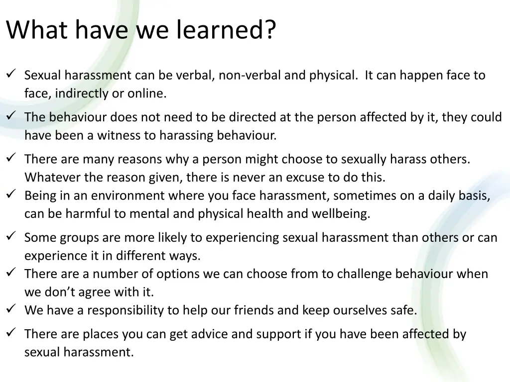 what have we learned