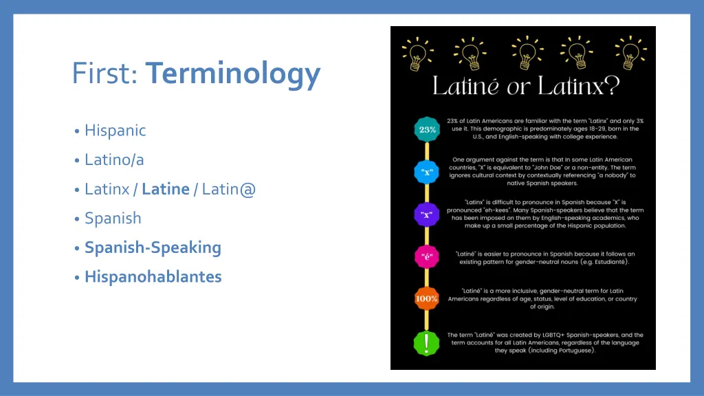 first terminology