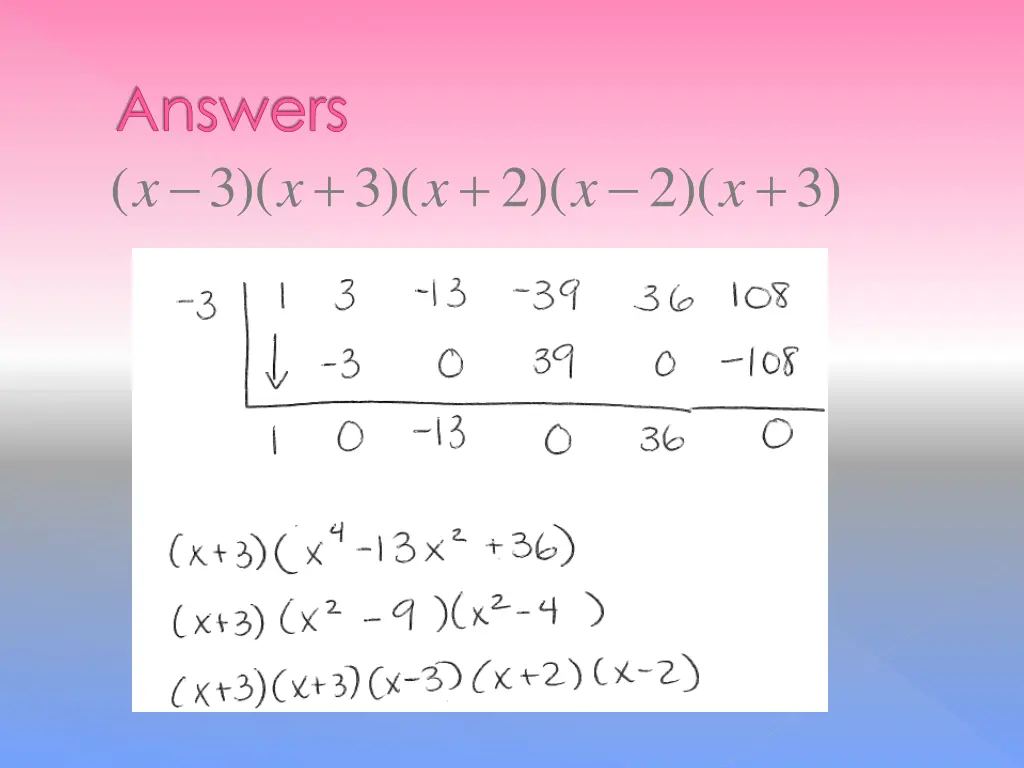 answers 3 x